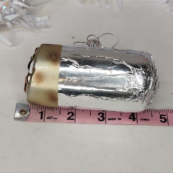 Chipotle Wrapped Stuffed Burrito Glass Christmas Ornament - Picture 9 of 12